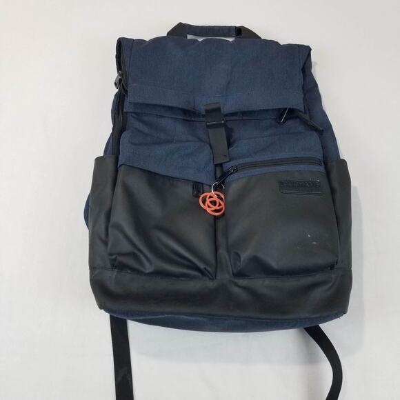 Duchamp London Backpack Navy Blue Black Two Tone Daypack Rucksack Zip Pockets - Picture 1 of 9